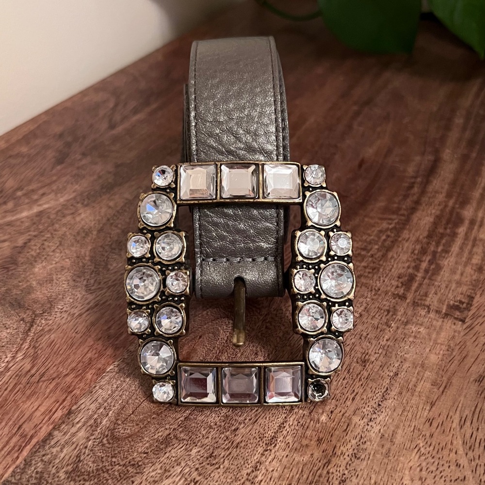 Eileen Fisher Chico's Embellished Rhinestone Belt Made In USA Size L Dressy